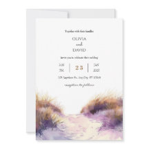 Golden Lila Sunset Sandy Dunes Beach Hochzeit