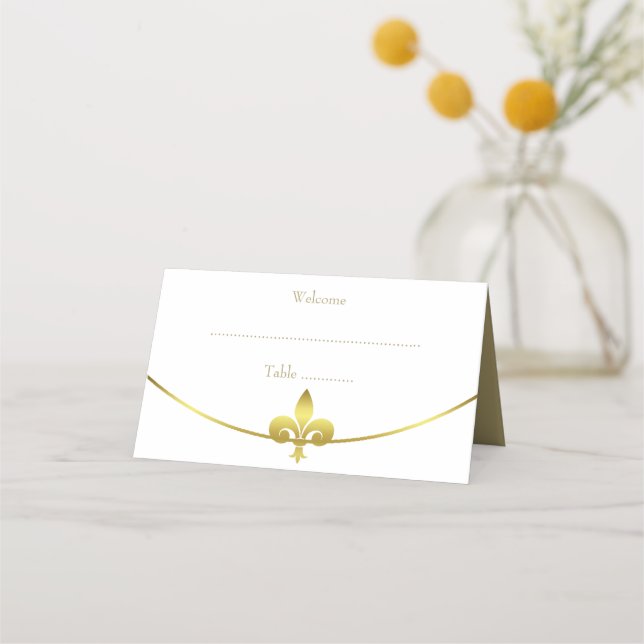 Golden Lilie Wedding Reception Platzkarte (Vorderseite)