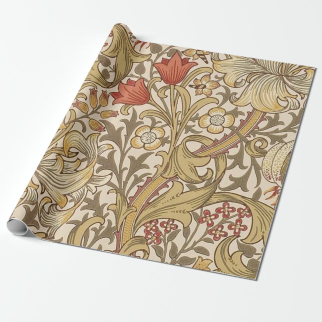 Golden Lily Muster Version 2 von William Morris Geschenkpapier (Ungerollt)