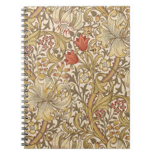 Golden Lily Muster Version 2 von William Morris Notizblock