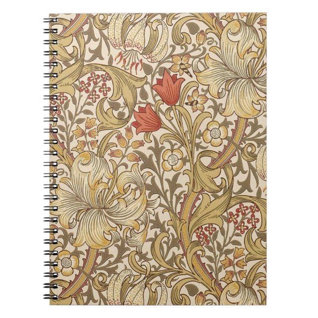 Golden Lily Muster Version 2 von William Morris Notizblock (Vorderseite)