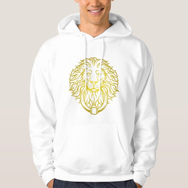  Golden Lion blanc sweat - shirt à capuche hommes (Devant)