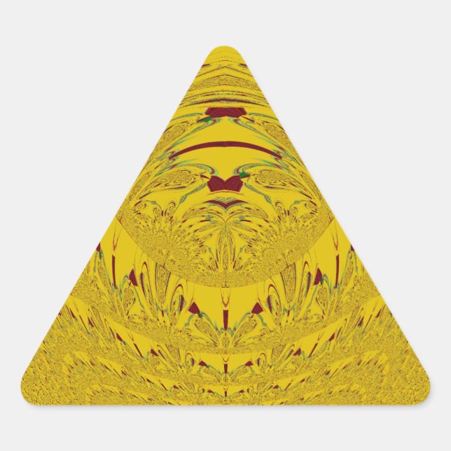 Golden Lion Head Printwerbung Dreieckiger Aufkleber (Vorderseite)