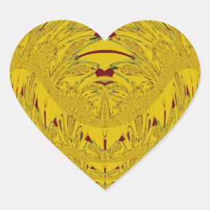 Golden Lion Head Printwerbung Herz-Aufkleber