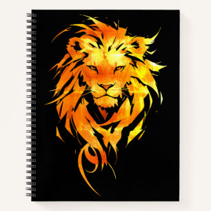 Golden Lion Majestic Portrait Notizbuch