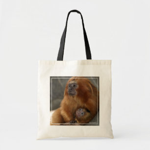 Golden Lion Tamarin mit Baby Tragetasche