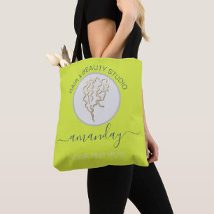 Golden Logo Yellow Beauty Studio Friseursalon Tasc Tasche