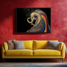 Golden Lord Ganesha Farbenfroher Regenbogen Gold S Poster