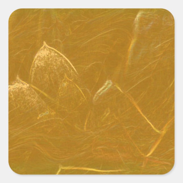 GOLDEN LOTUS2 QUADRATISCHER AUFKLEBER (Vorderseite)