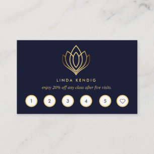 Golden Lotus Blau Yoga für Wellness-Massagen Visitenkarte