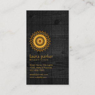 Golden Lotus Blume Holz Yoga Medizin Spa Visitenkarte