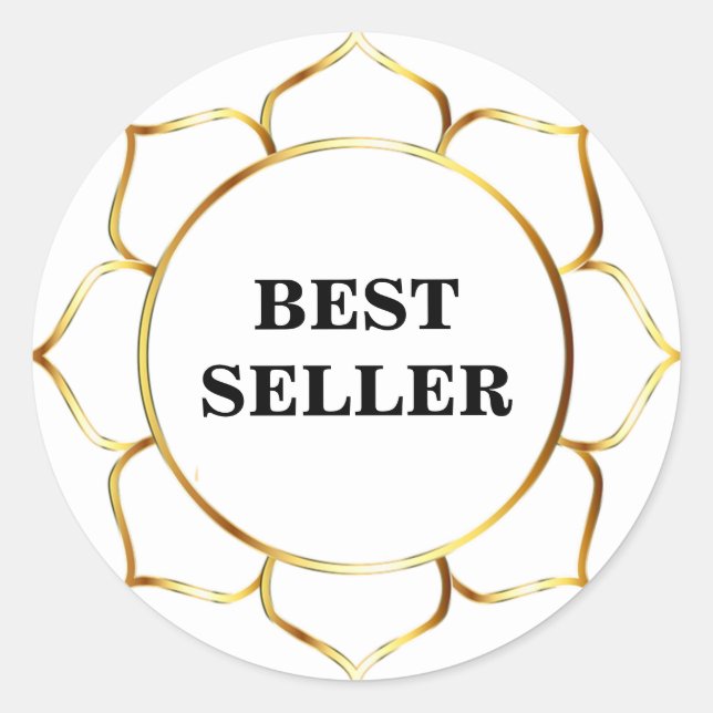 Golden Lotus Blume Runder Aufkleber (Vorderseite)