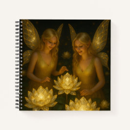 Golden Lotus Fairies Fantasy Art Journal  Notizbuch