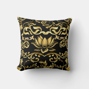 Golden Lotus & floral Pattern 2508 Kissen