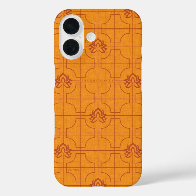 Golden Lotus Grid Pattern - The White Lotus iPhone 16 Hülle (Rückseite)