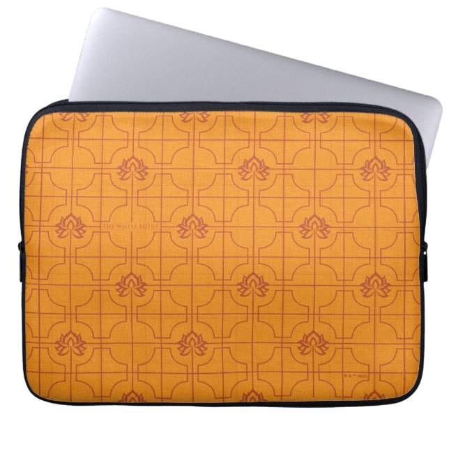 Golden Lotus Grid Pattern - The White Lotus Laptopschutzhülle (Vorderseite)