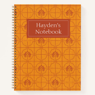 Golden Lotus Grid Pattern - The White Lotus Notizbuch