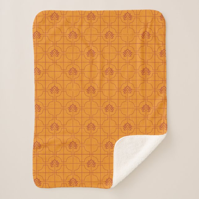 Golden Lotus Grid Pattern - The White Lotus Sherpadecke (Vorderseite)