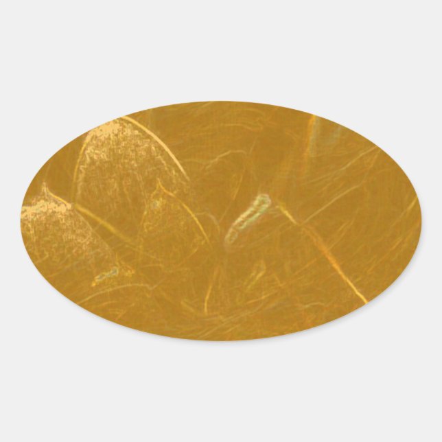 Golden Lotus Leaf - Druckdruck Ovaler Aufkleber (Vorderseite)