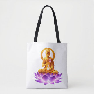 Golden Lotus Meditation Buddha Spiritual Yoga Desi Tasche