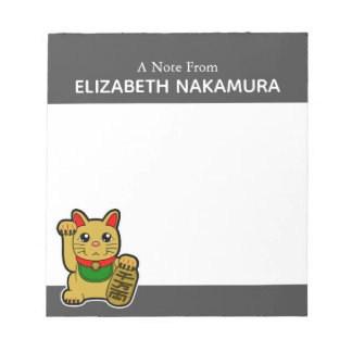 Golden Lucky Cat Personalisiert Notizblock