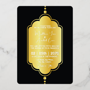 Golden Luxe Hochzeitsreise-Card Gold Folieneinladung