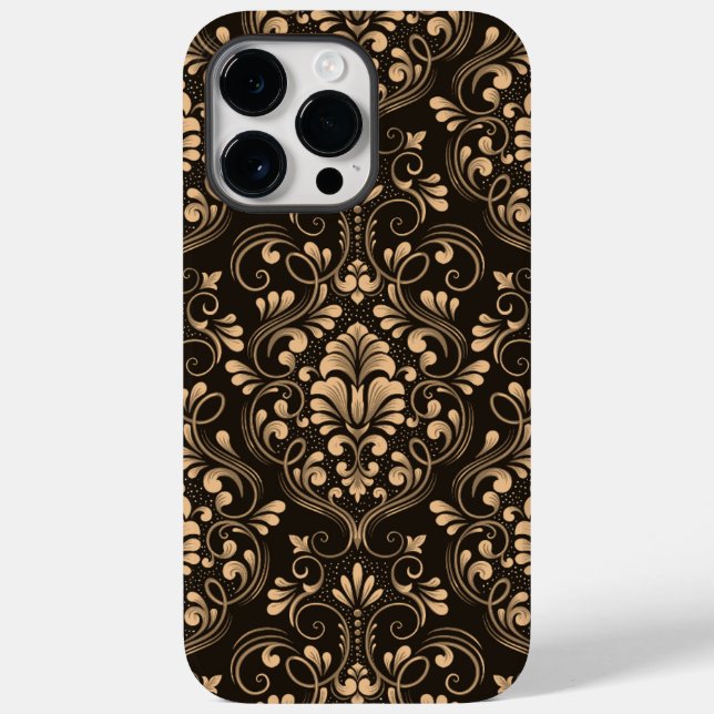 Golden Luxury Damask Case-Mate iPhone 14 Pro Max Hülle (Rückseite)