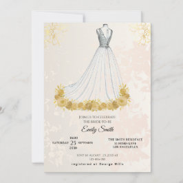 Golden Luxury Elegantes Brautparty Einladung