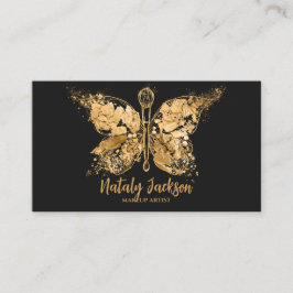 Golden Luxury Makeup Butterfly Visitenkarte