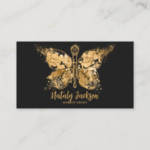 Golden Luxury Makeup Butterfly Visitenkarte