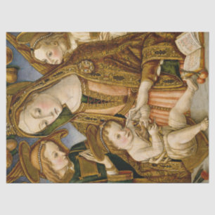 Golden Madonna mit Kind Jesus und Engel Seidenpapier