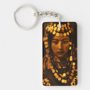 Golden Maghreb Ouled Naïl Berber Girl Female Frau Schlüsselanhänger