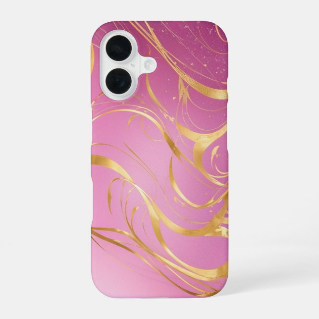 Golden Magic Ribbons Phone Case iPhone 16 Hülle (Rückseite)