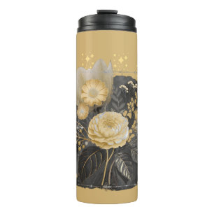 Golden Magical Floral Bouquet in Silver Frame Thermosbecher