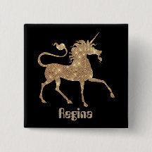 Golden Magical unicorn Schaltfläche Name hinzufüge