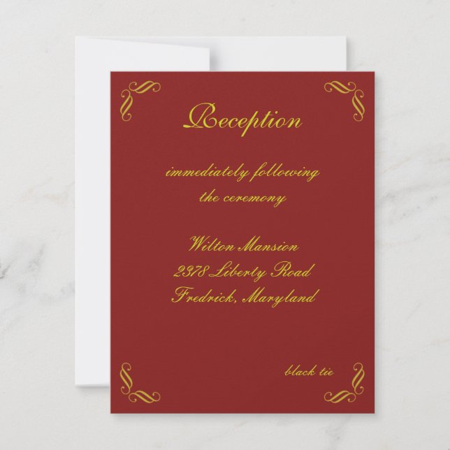 Golden Mairy Tale Empfang Card (rot) Einladung (Vorderseite)
