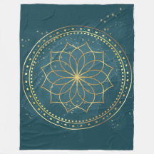 Golden Mandala auf Aquamarin