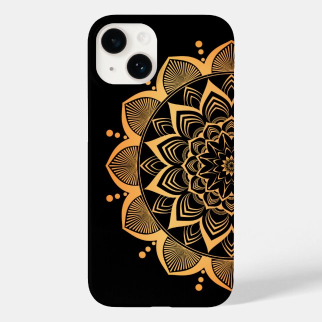 Golden Mandala Design Case-Mate iPhone 14 Hülle (Rückseite)