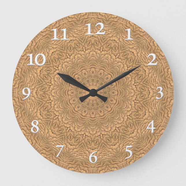 Golden mandala. "Goldener Sand". Große Wanduhr (Vorderseite)