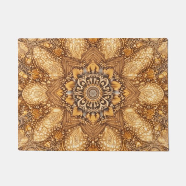 Golden Mandala Kaleidoscope Pattern Towel Fußmatte (Vorderseite)