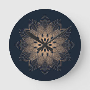 Golden Mandala Large Clock Runde Wanduhr