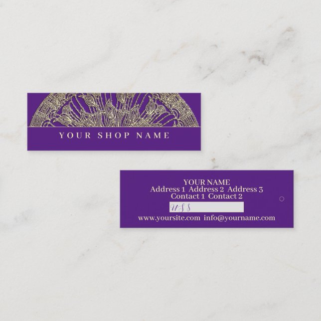 Golden Mandala - Preis-Tag - Visitenkarte (Vorne/Hinten)