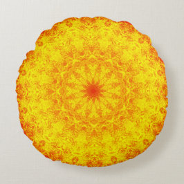 Golden Mandala Rundes Kissen