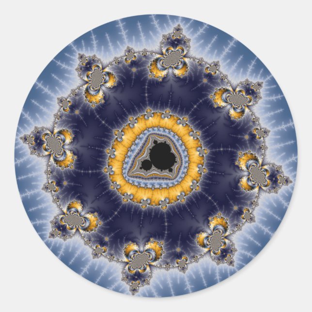 Golden Mandelbrot - Fraktal Runder Aufkleber (Vorderseite)