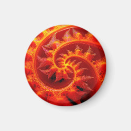 Golden Mandelbrot Set With Fern Accents Magnet
