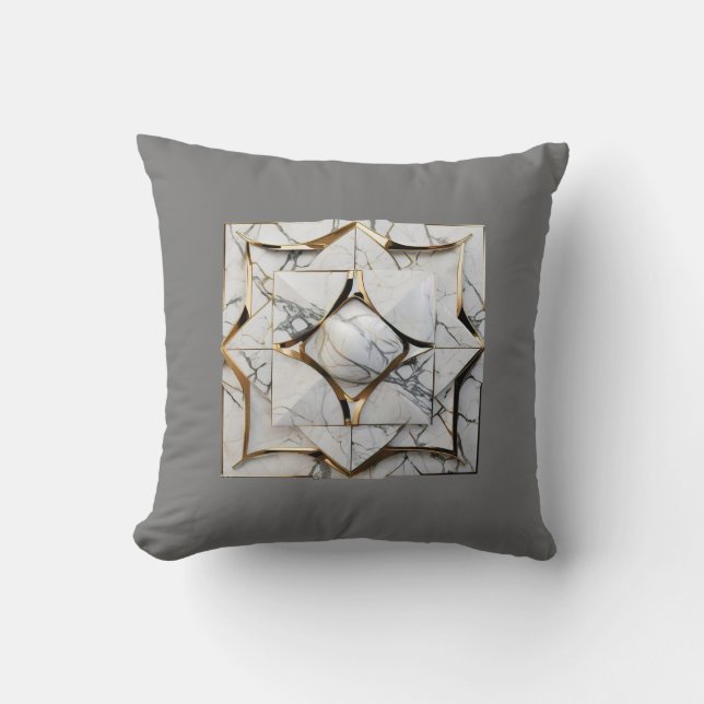 "Golden Marble Elegance Throw Kissen" Kissen (Vorderseite)