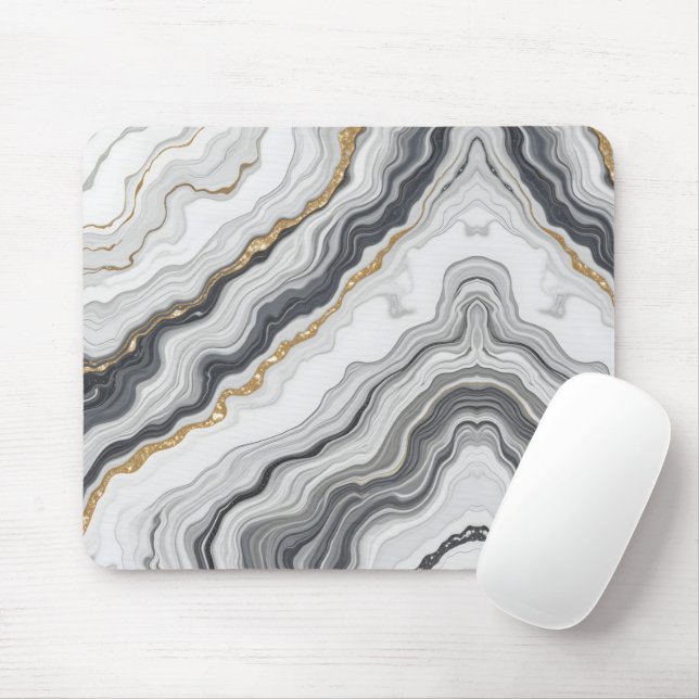 Golden Marble Fluid Mousepad (Mit Mouse)