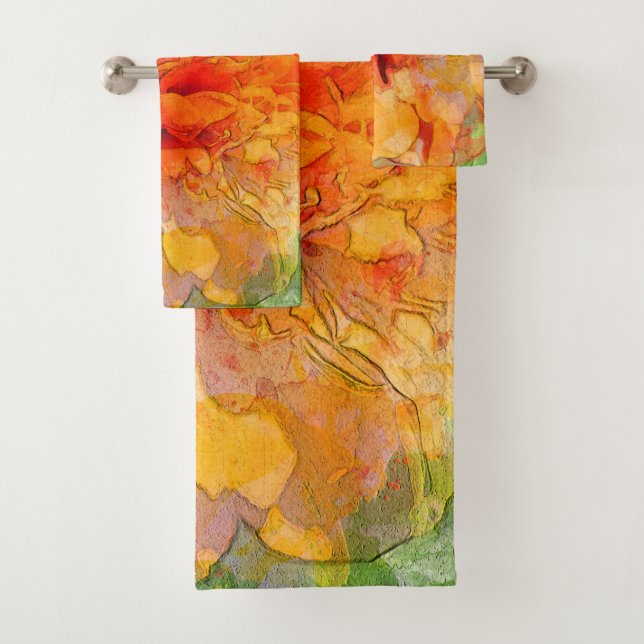 Golden Marigold Blume Badhandtuch Set (Insitu)