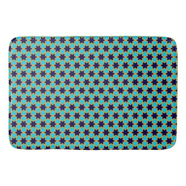 Golden Marine Stars auf dem Jade Bath Mat Badematte (Vorderseite)