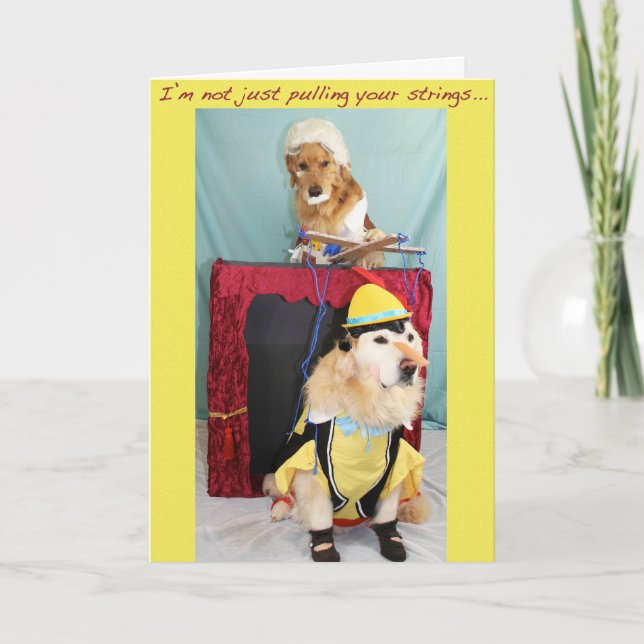 Golden Marionette Puppet Geburtstag anzeigen Karte (Vorderseite)